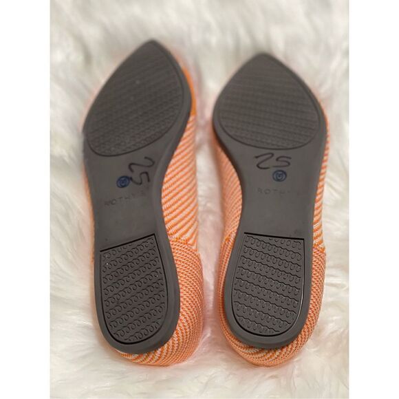 Rothy’s orange and cream diagonal stitching 8 pointy toe - Picture 7 of 8